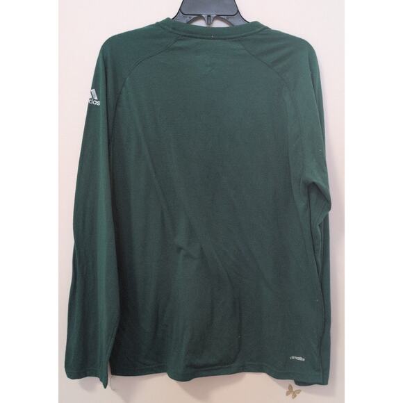Adidas Dark Green Long Sleeve Performance Shirt • Size L • 100% Polyester - Picture 8 of 8